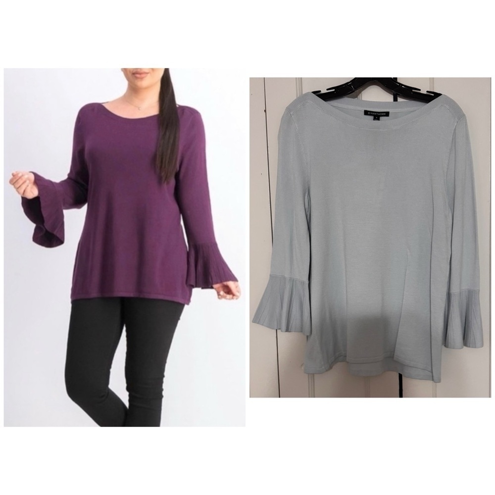 41 Hawthorn Tamzen Bell Sleeve Pullover Sweater Light Blue